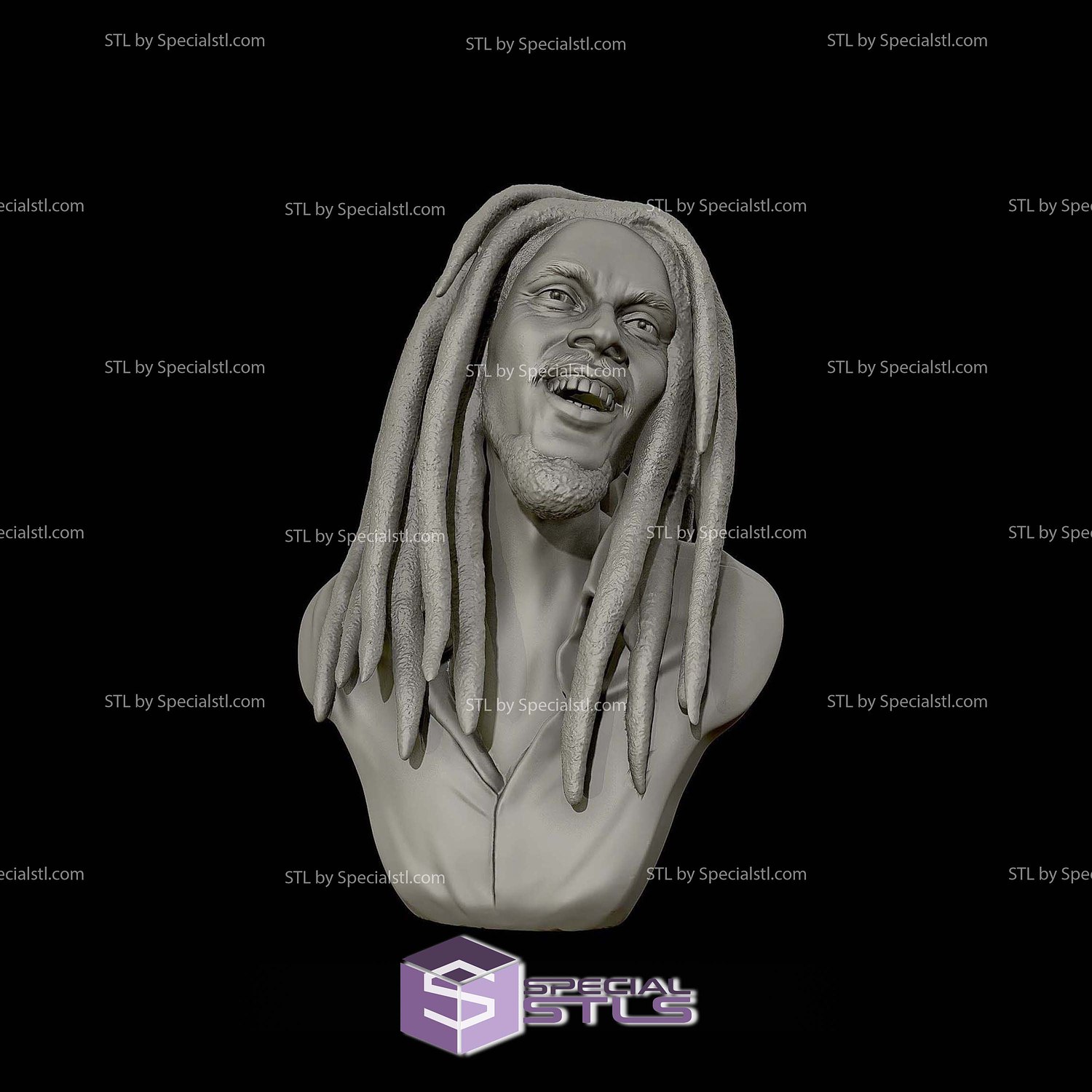 Bob Marley Bust 3D Printing Models STL Model — view 2
