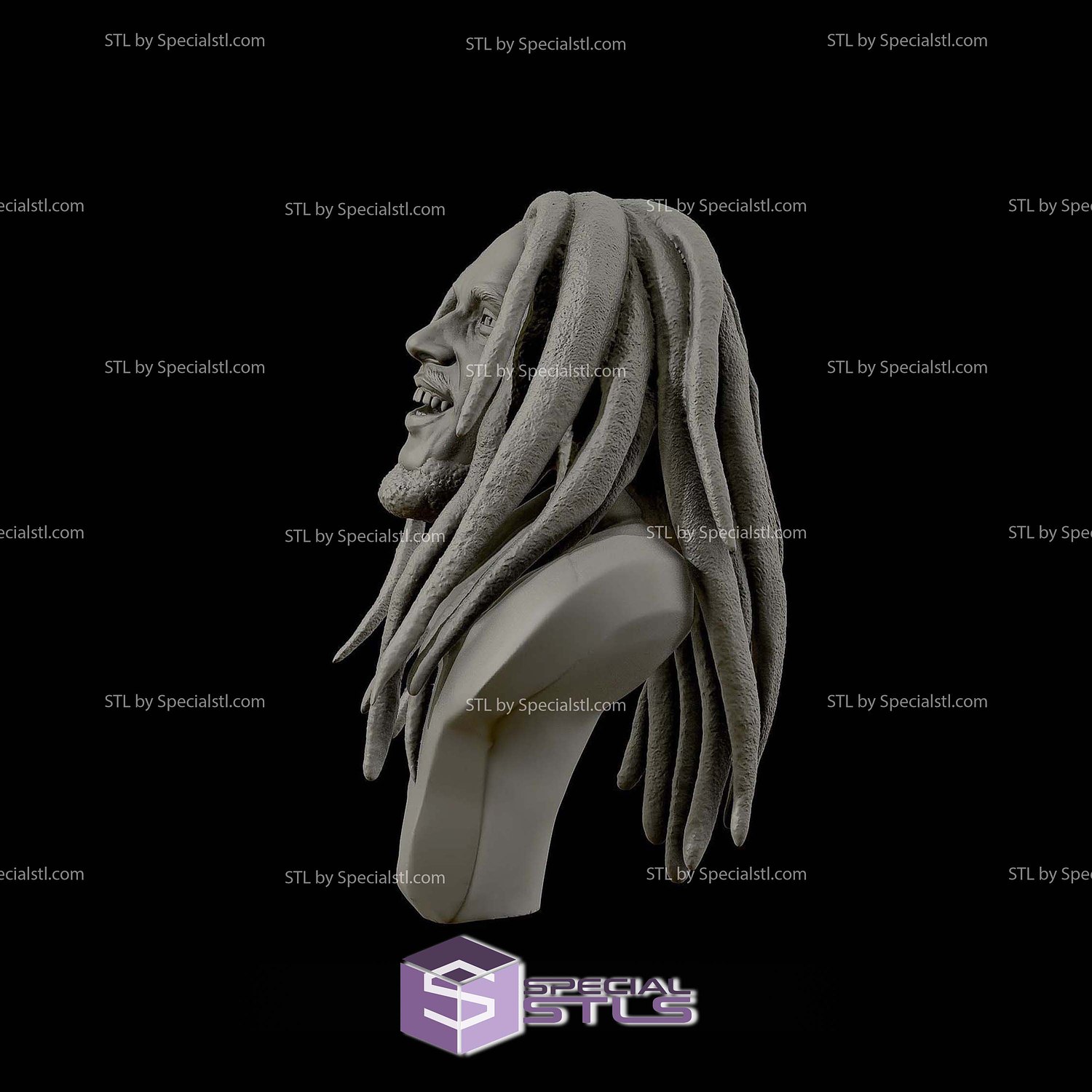 Bob Marley Bust 3D Printing Models STL Model — view 3