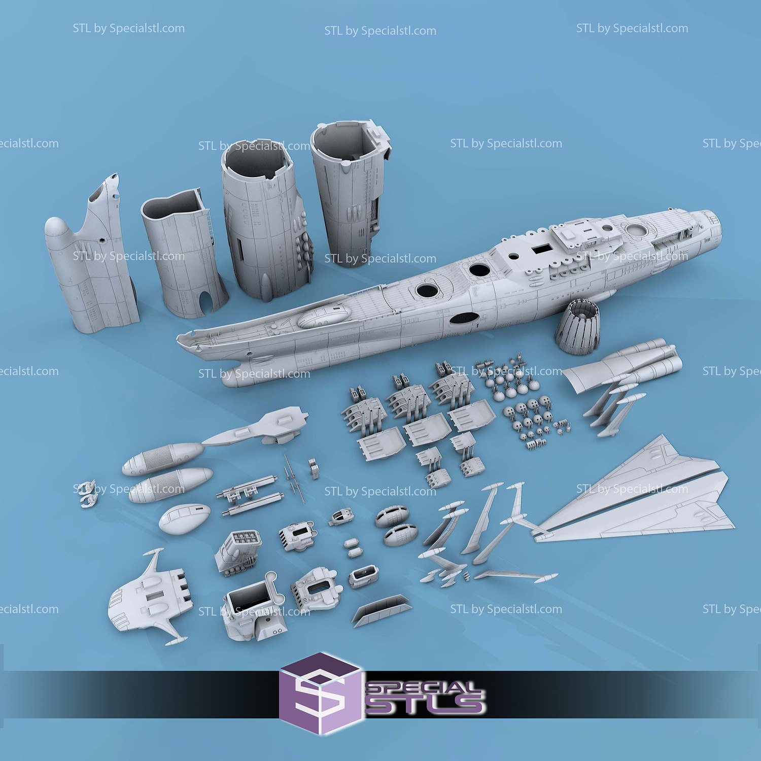 Space Battleship Yamato 2199 3D Printer Files STL Model — view 2