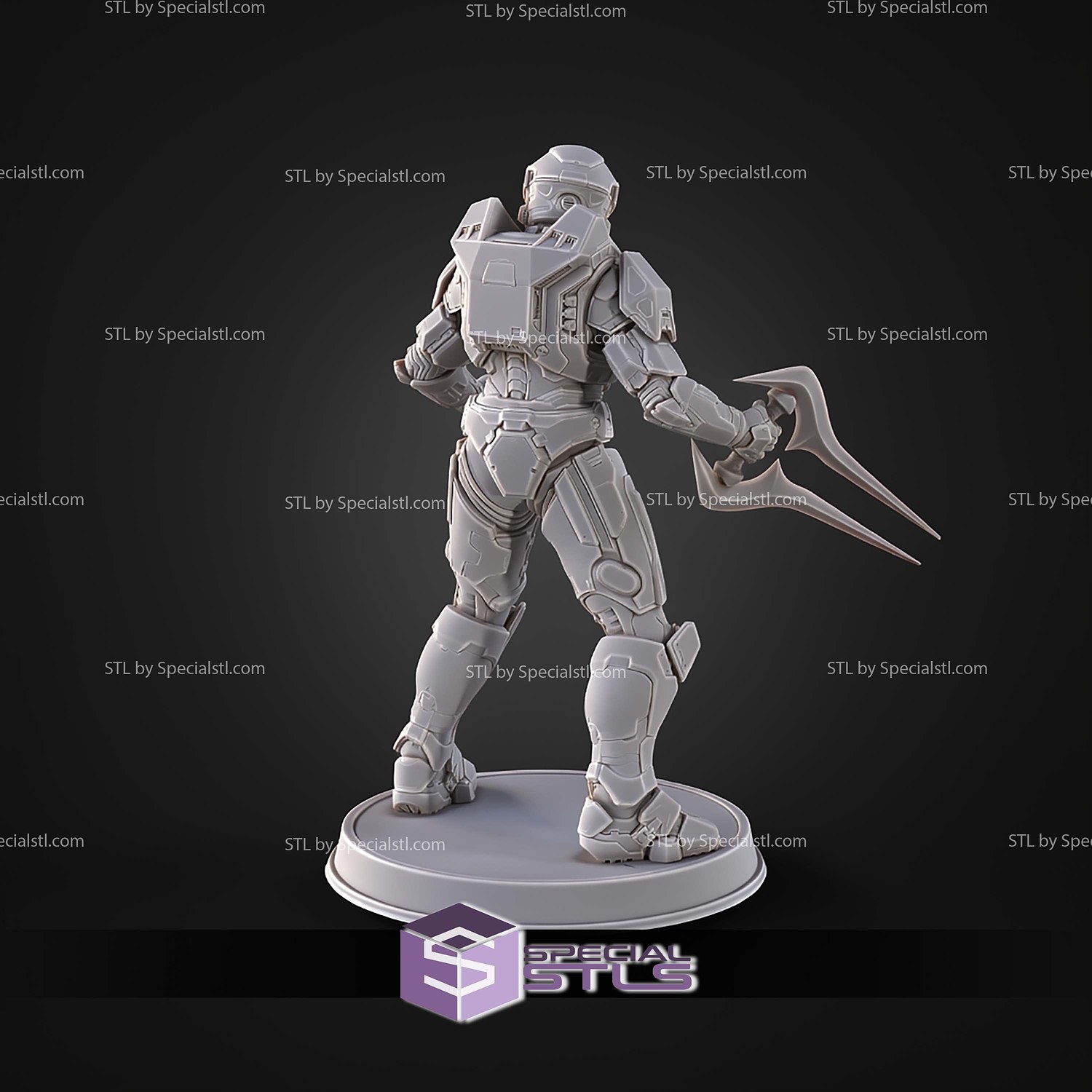 Campaign Evolved Master Chief Pose 2 STL Files 3D Model — view 3