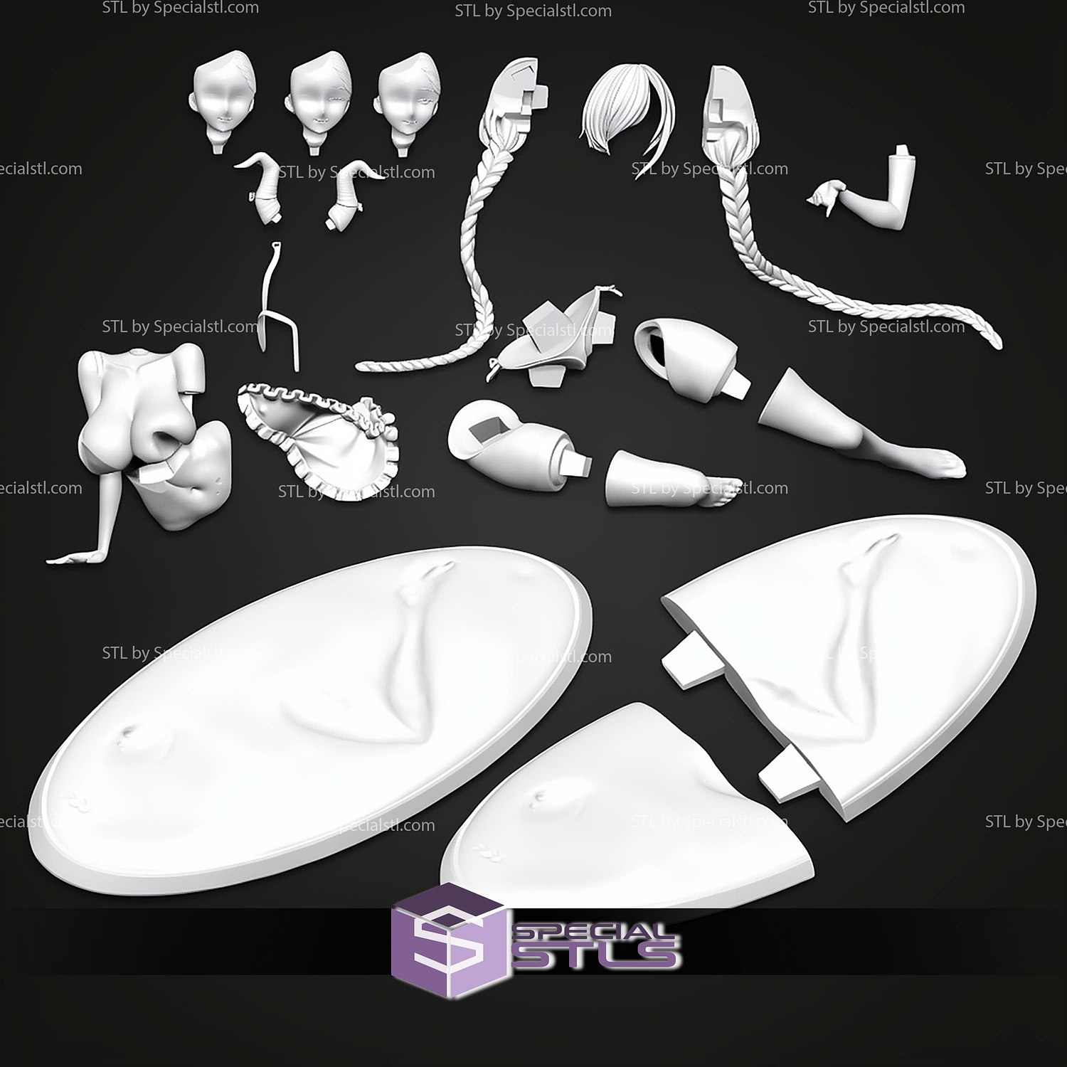 Owari Azur Lane Cow Girl 3D Print Files STL Model — view 2