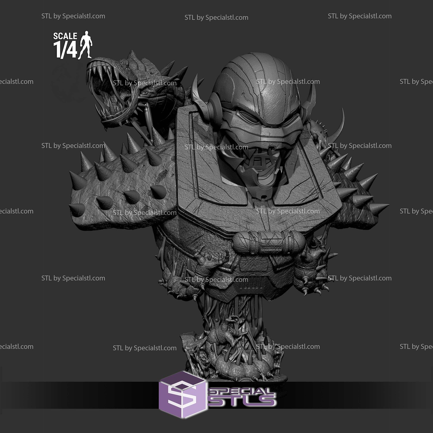 Annihilus Portrait Bust 3D Printer Files STL Model — view 4