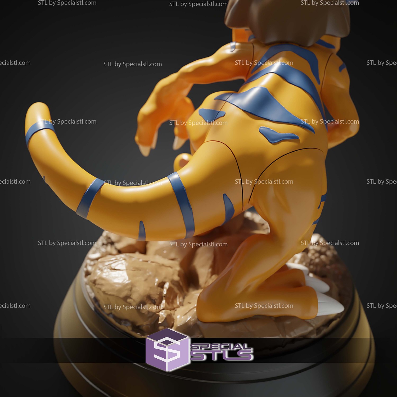 Basic STL Greymon Digimon 3D Model — view 2