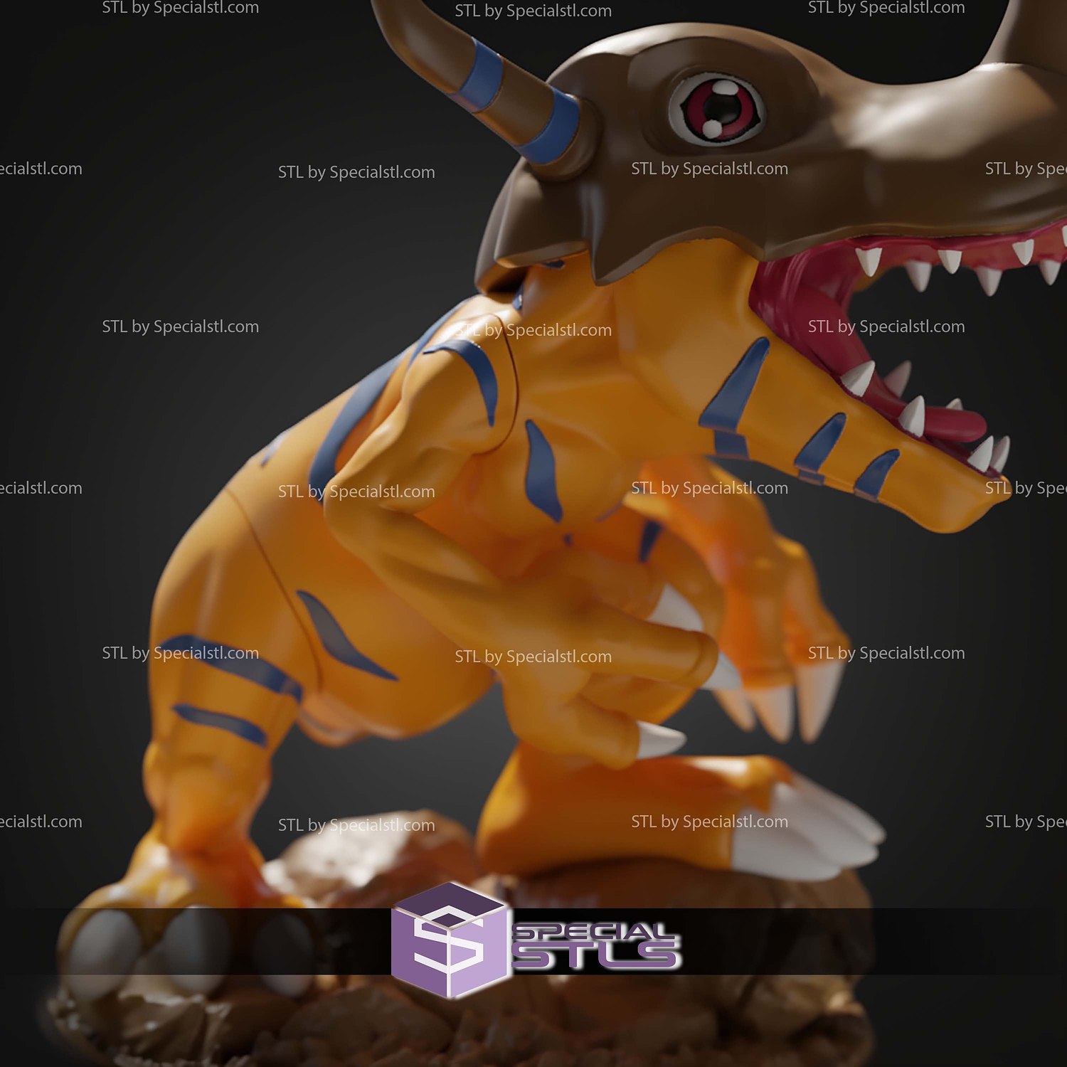 Basic STL Greymon Digimon 3D Model — view 3