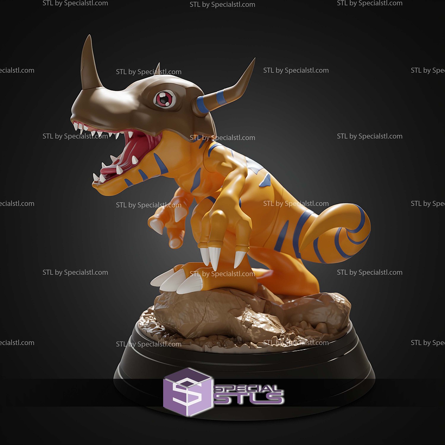 Basic STL Greymon Digimon 3D Model — view 5