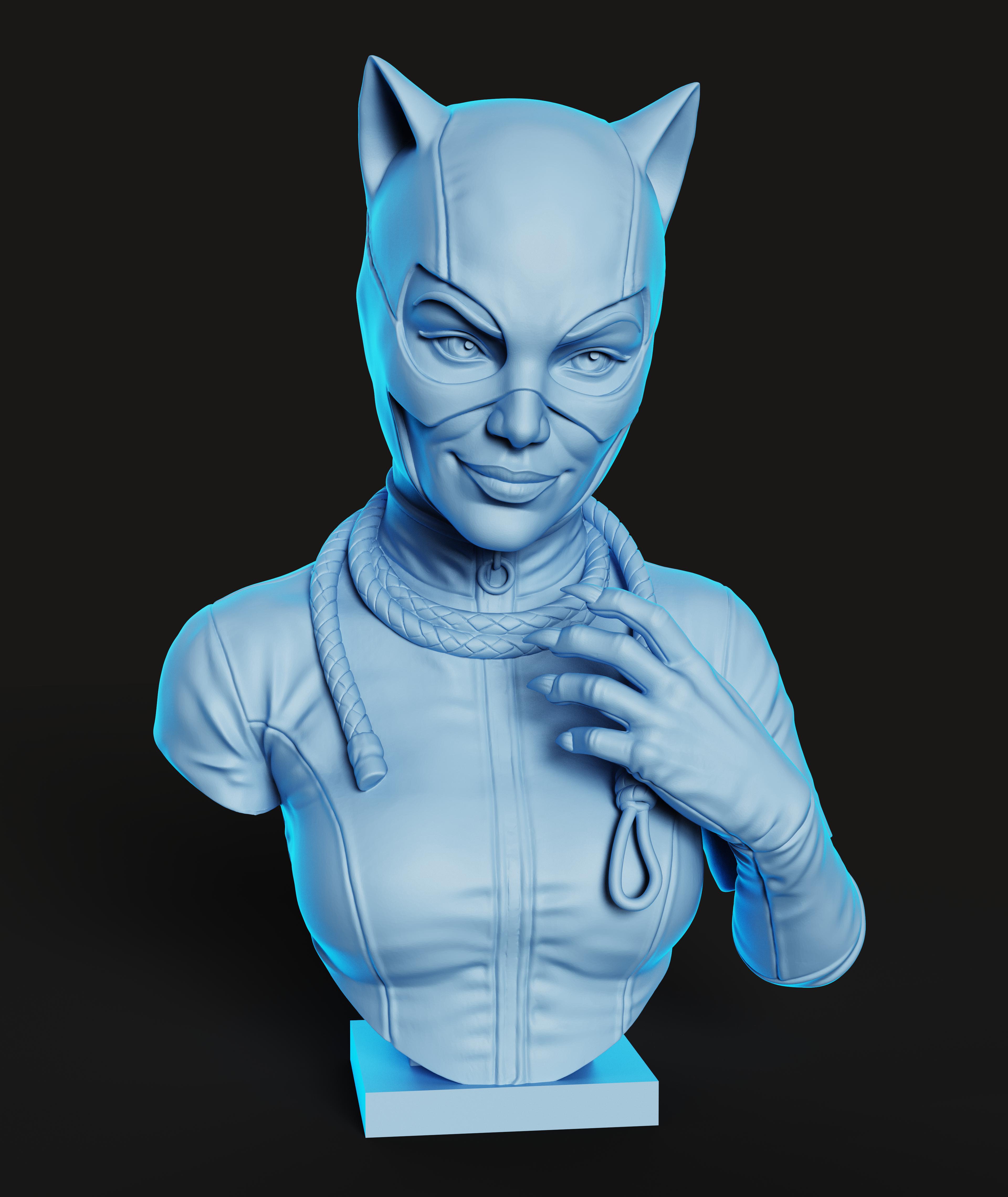 Catwoman Bust STL | Fan Art 3D Print | Comic Villain Model