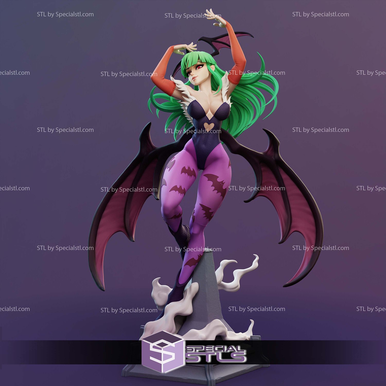 Morrigan Aensland Anime Style STL Files 3D Model — view 2