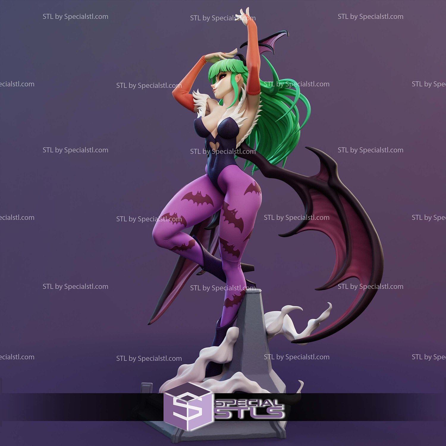 Morrigan Aensland Anime Style STL Files 3D Model — view 3