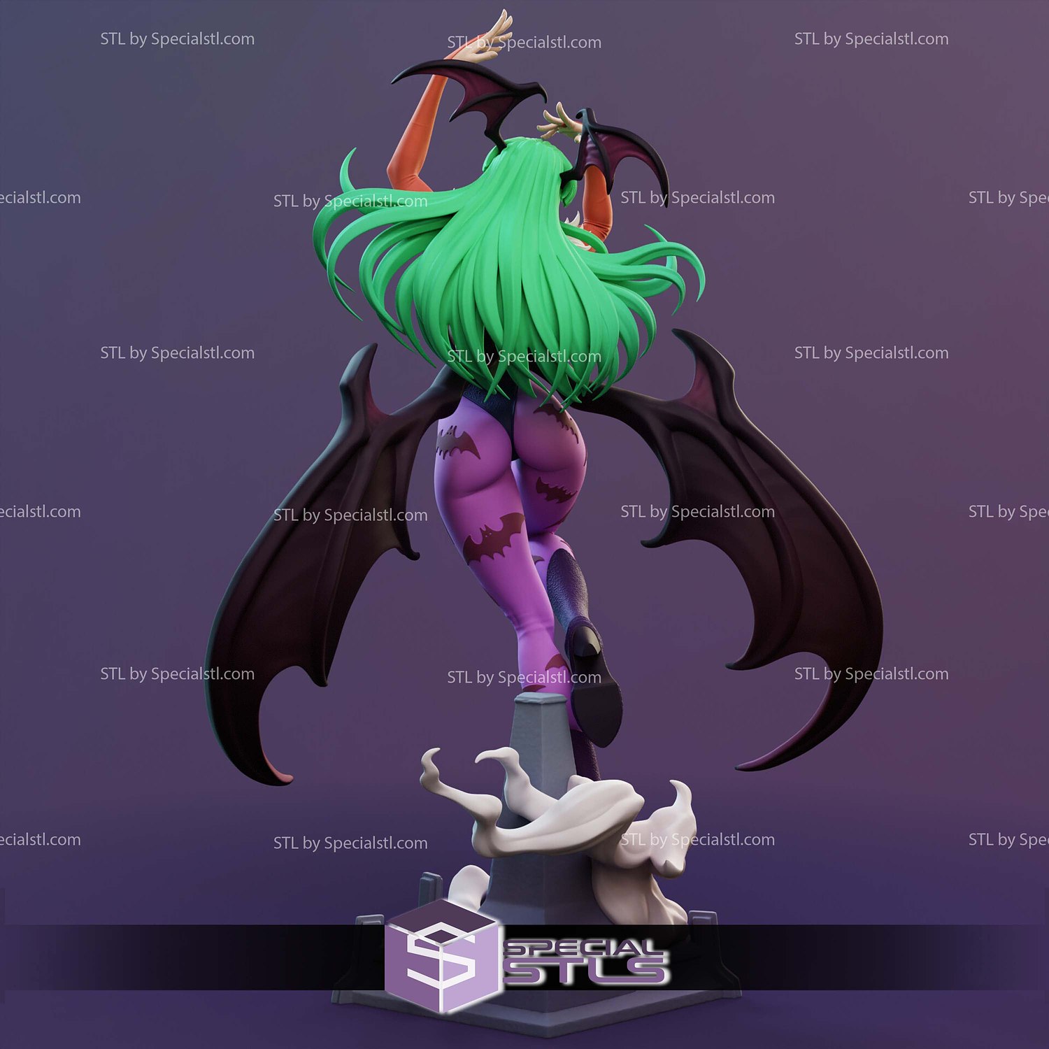Morrigan Aensland Anime Style STL Files 3D Model — view 4