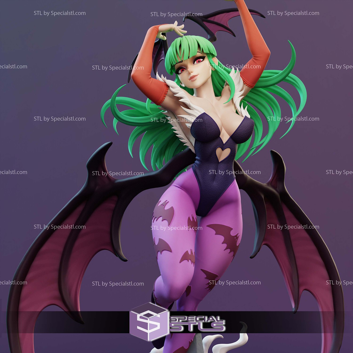 Morrigan Aensland Anime Style STL Files 3D Model — view 5