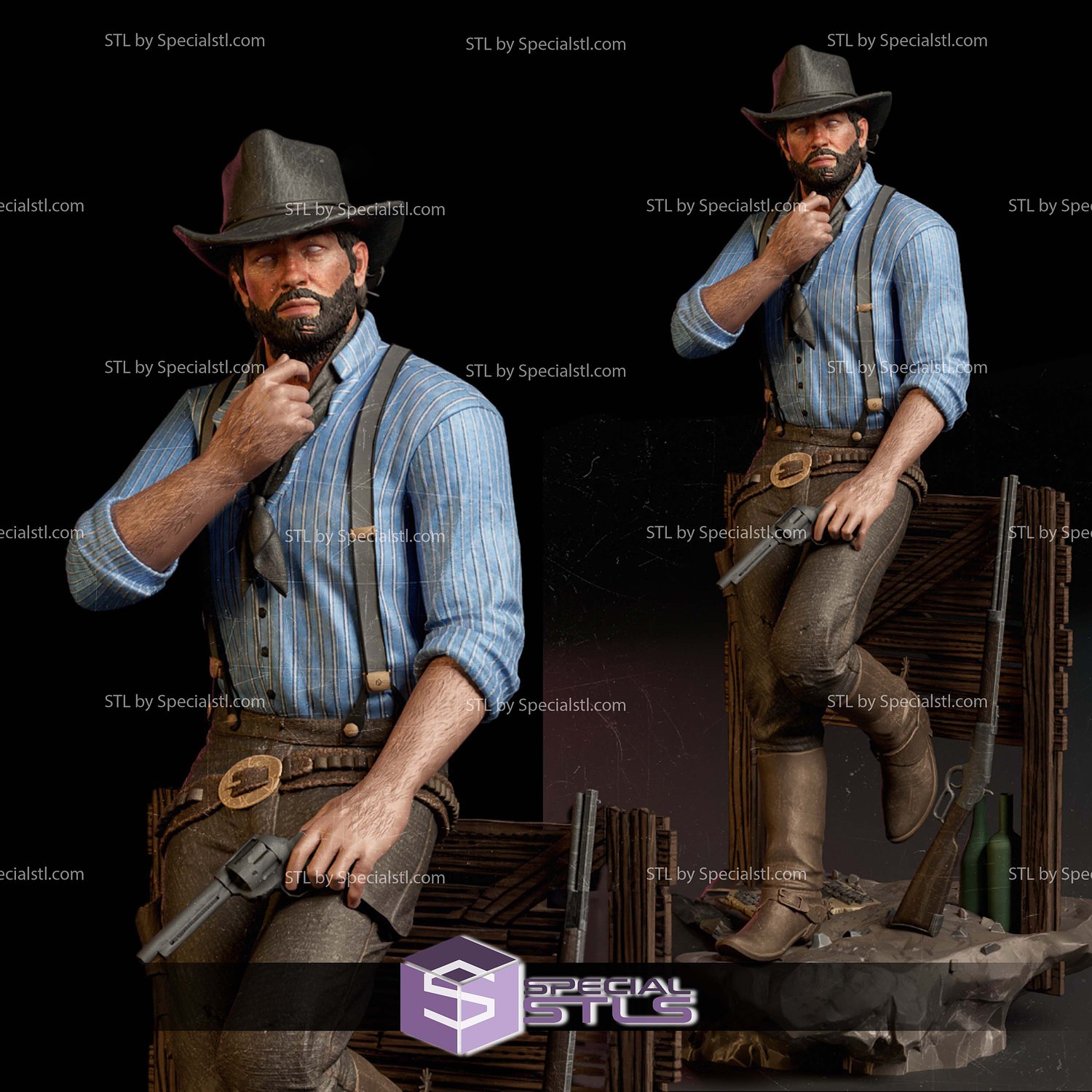 Arthur Morgan Waiting Sculptures 3D Printing STL Model — view 2