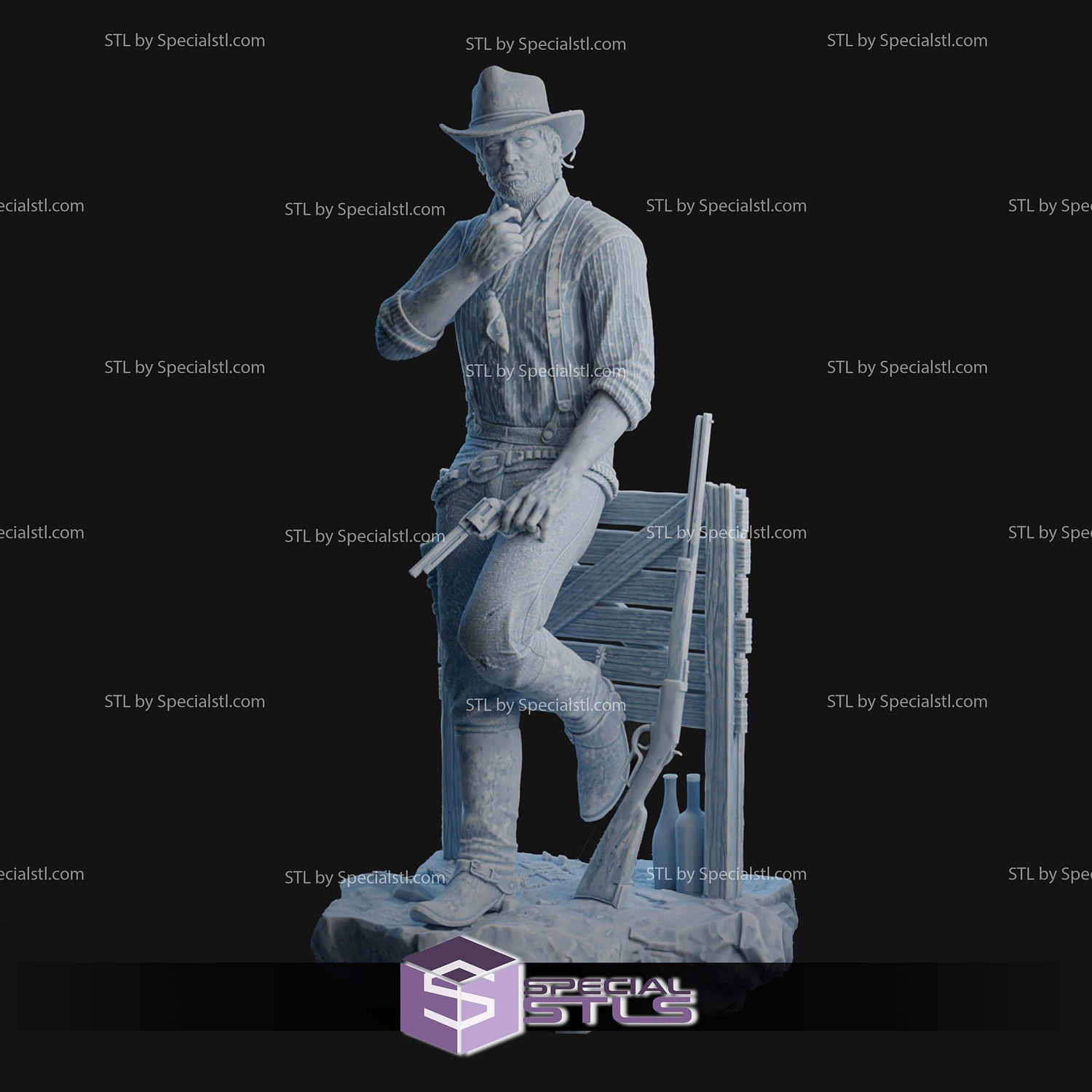 Arthur Morgan Waiting Sculptures 3D Printing STL Model — view 3