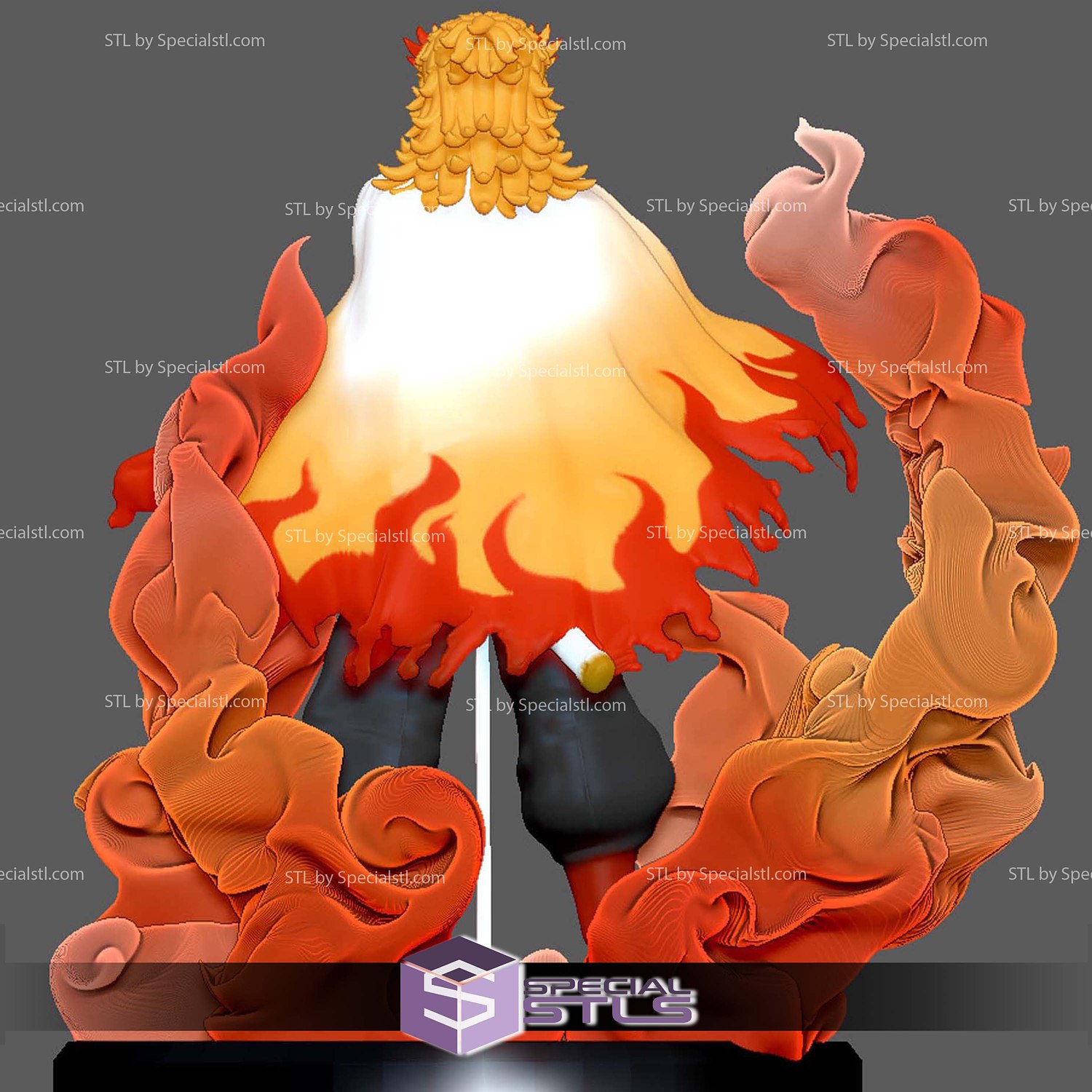 Rengoku Red Flame Basic 3D Printer Files STL Model — view 7