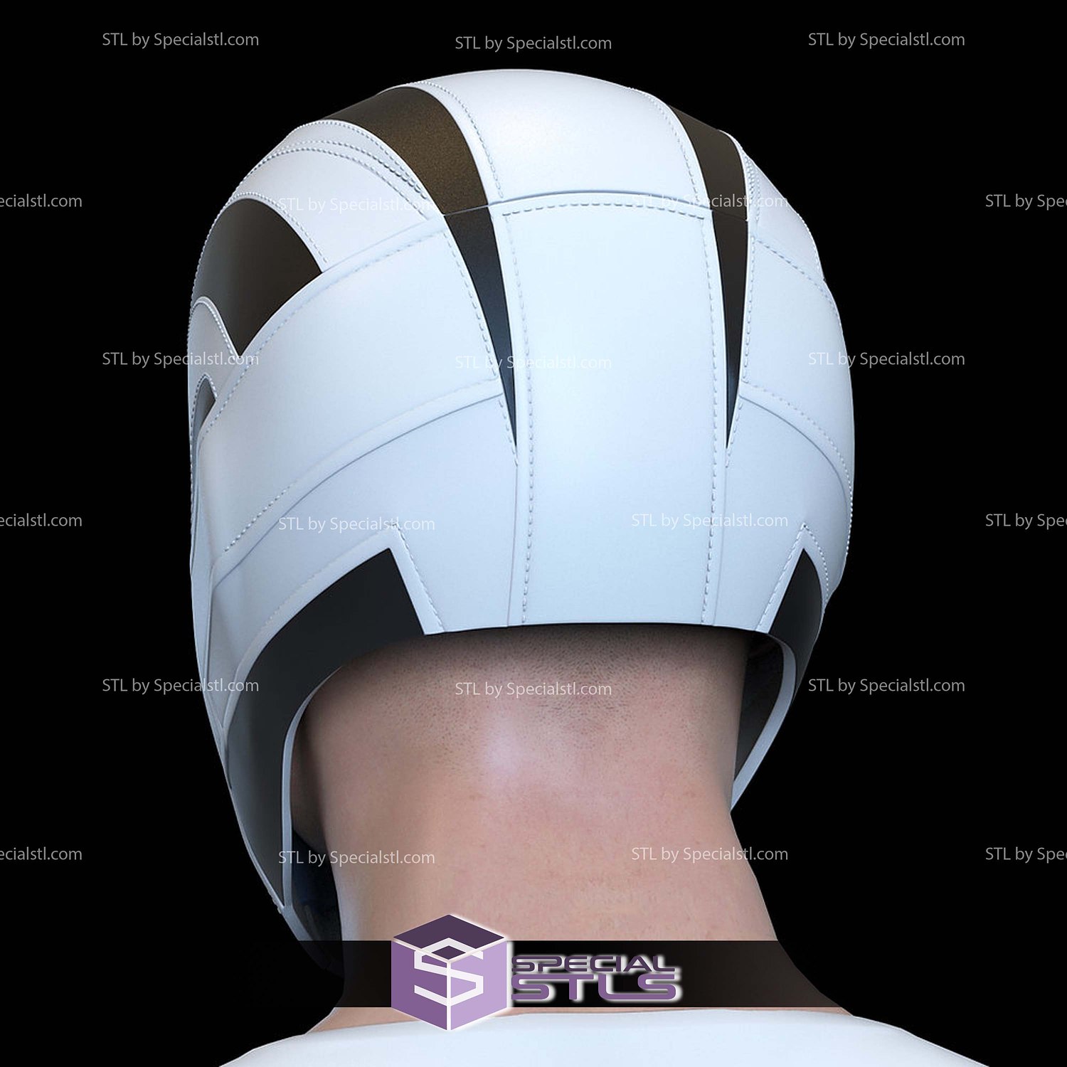 Cosplay STL Files White Tiger Helmet Daredevil Born Again 3D Model — view 4
