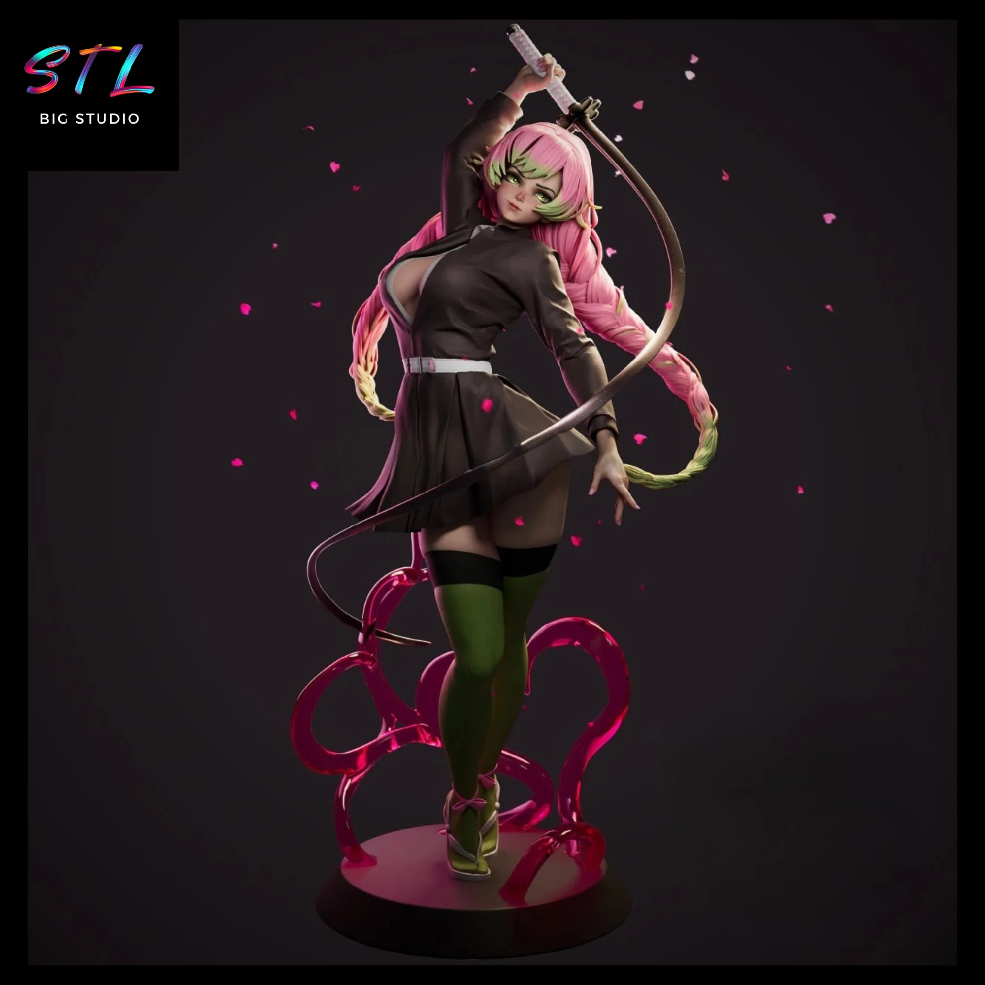 Mitsuri Kanroji STL | 3D Printable Figure | Demon Slayer Model — view 1