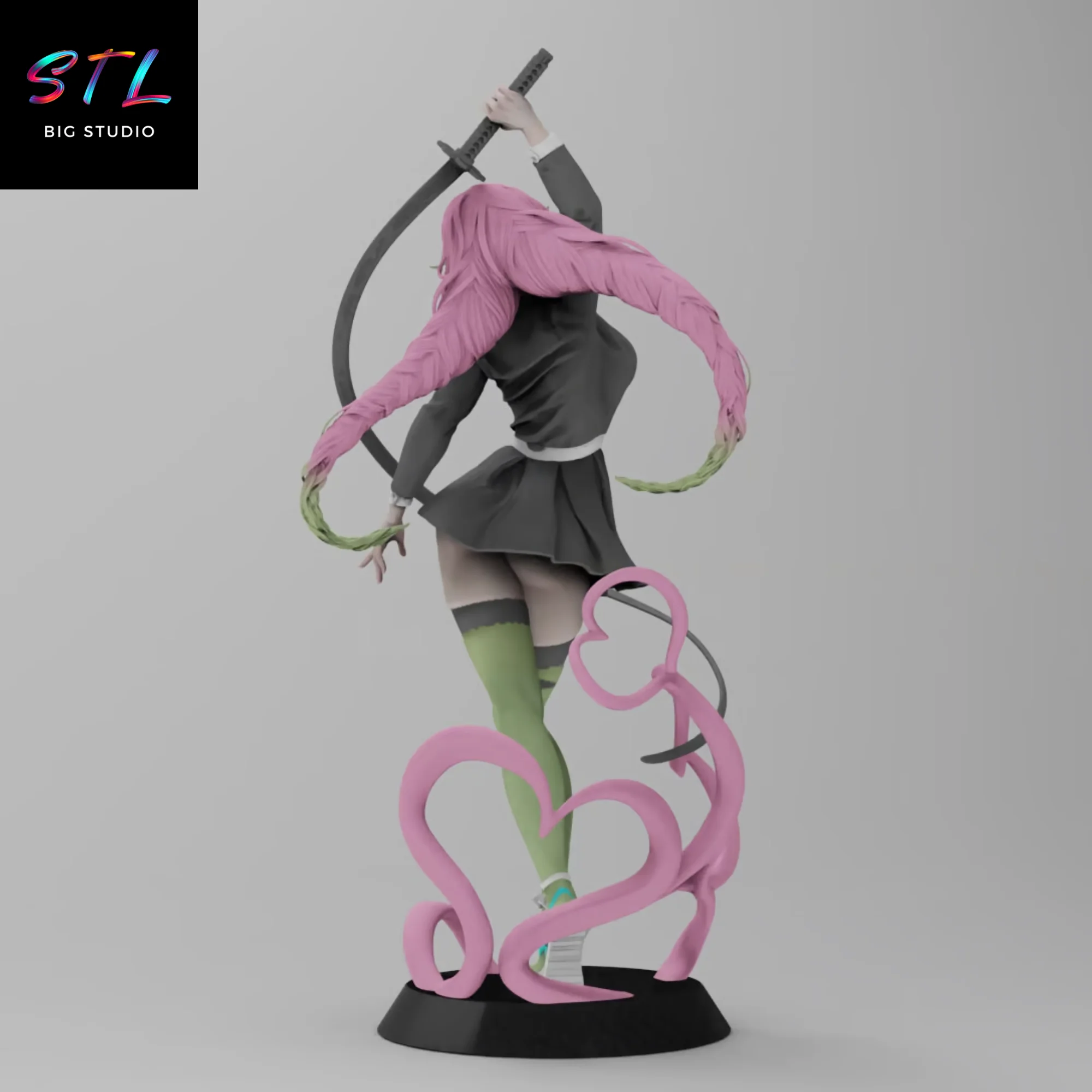 Mitsuri Kanroji STL | 3D Printable Figure | Demon Slayer Model — view 3