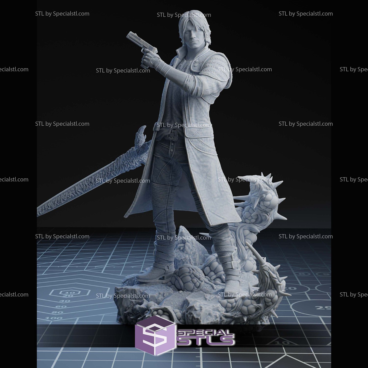Dante Devil May Cry 5 Gun STL Files 3D Model — view 3