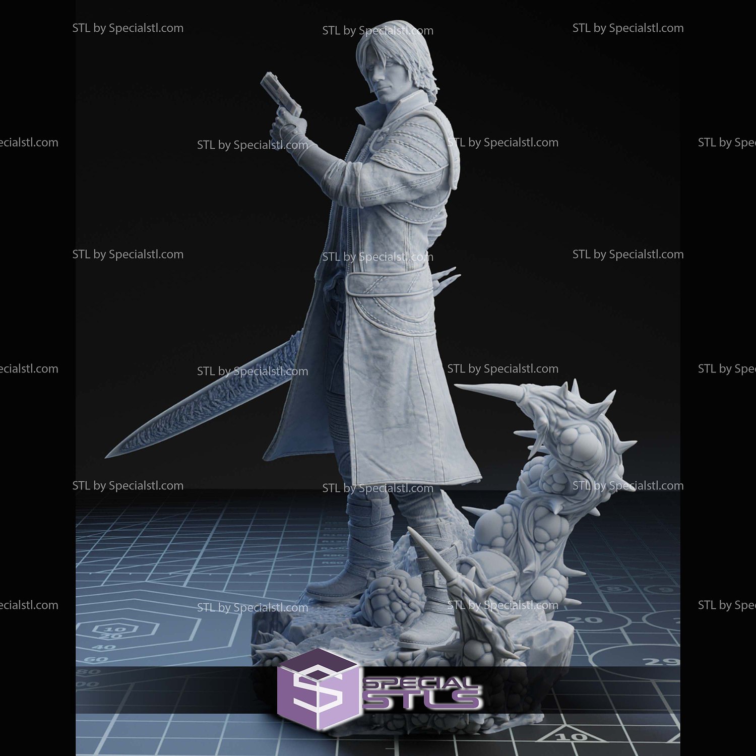 Dante Devil May Cry 5 Gun STL Files 3D Model — view 4