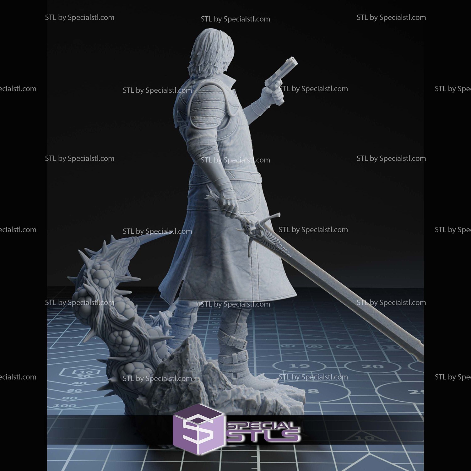 Dante Devil May Cry 5 Gun STL Files 3D Model — view 5