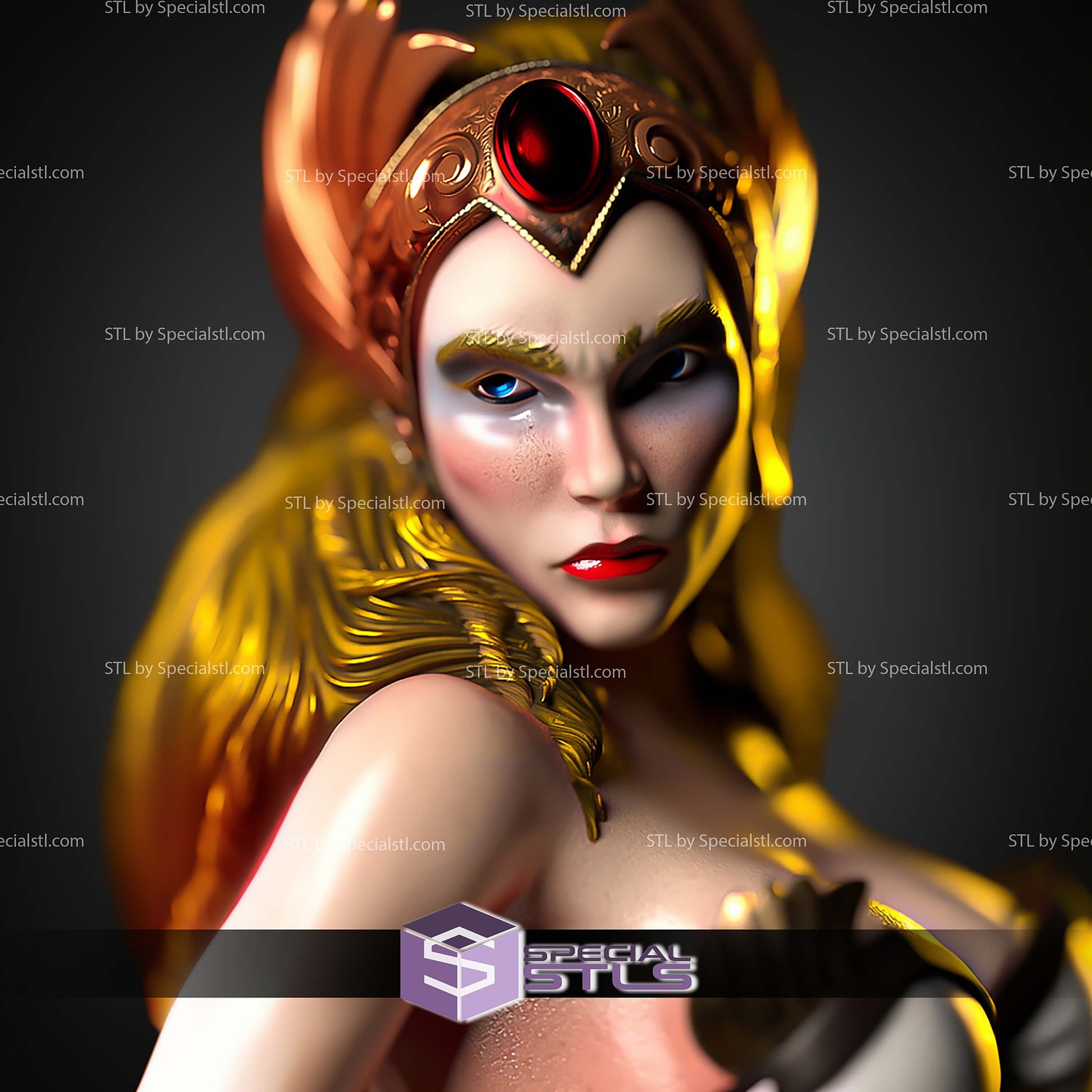 She Ra Princess Of Power 210mm STL Files 3D Model — view 4