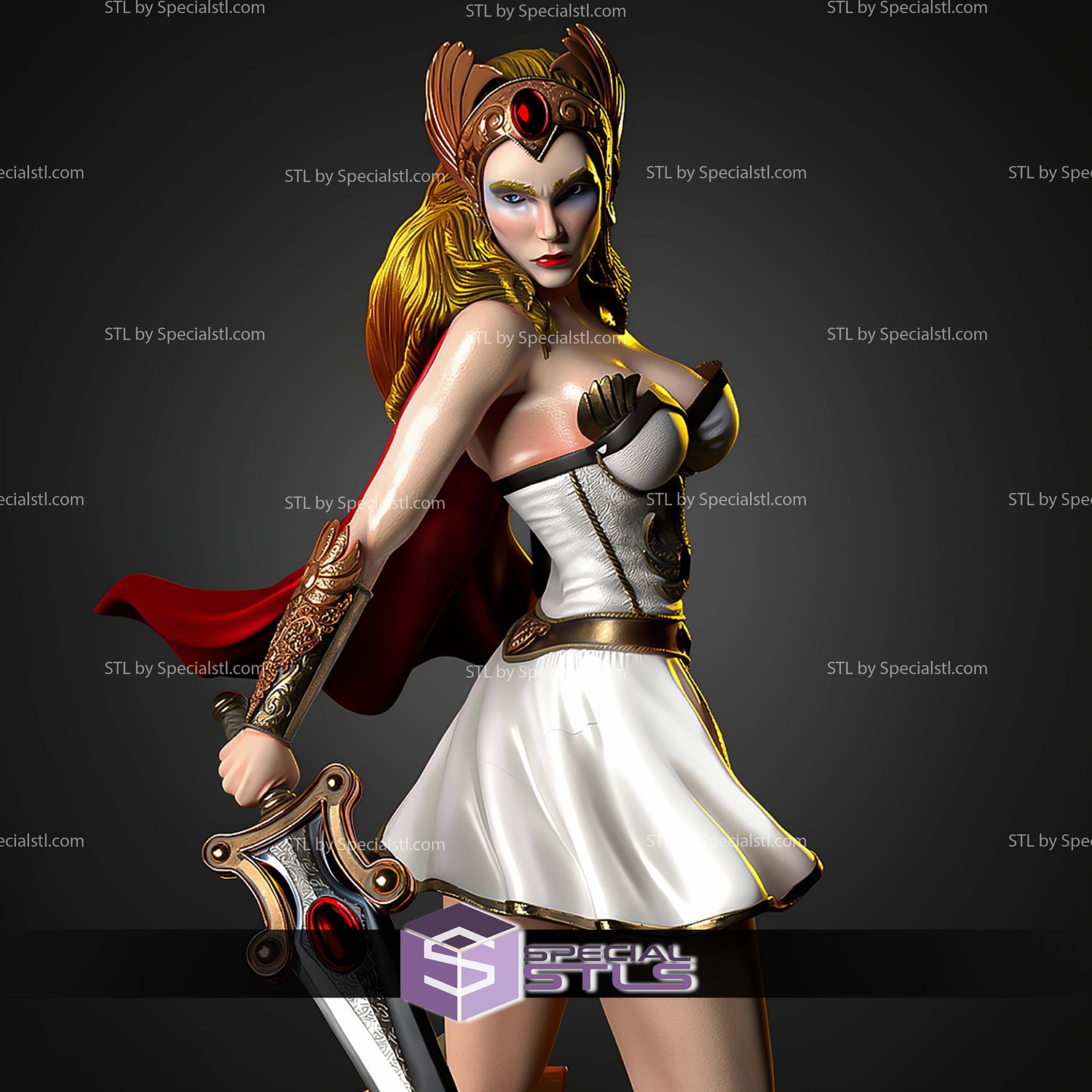 She Ra Princess Of Power 210mm STL Files 3D Model — view 6