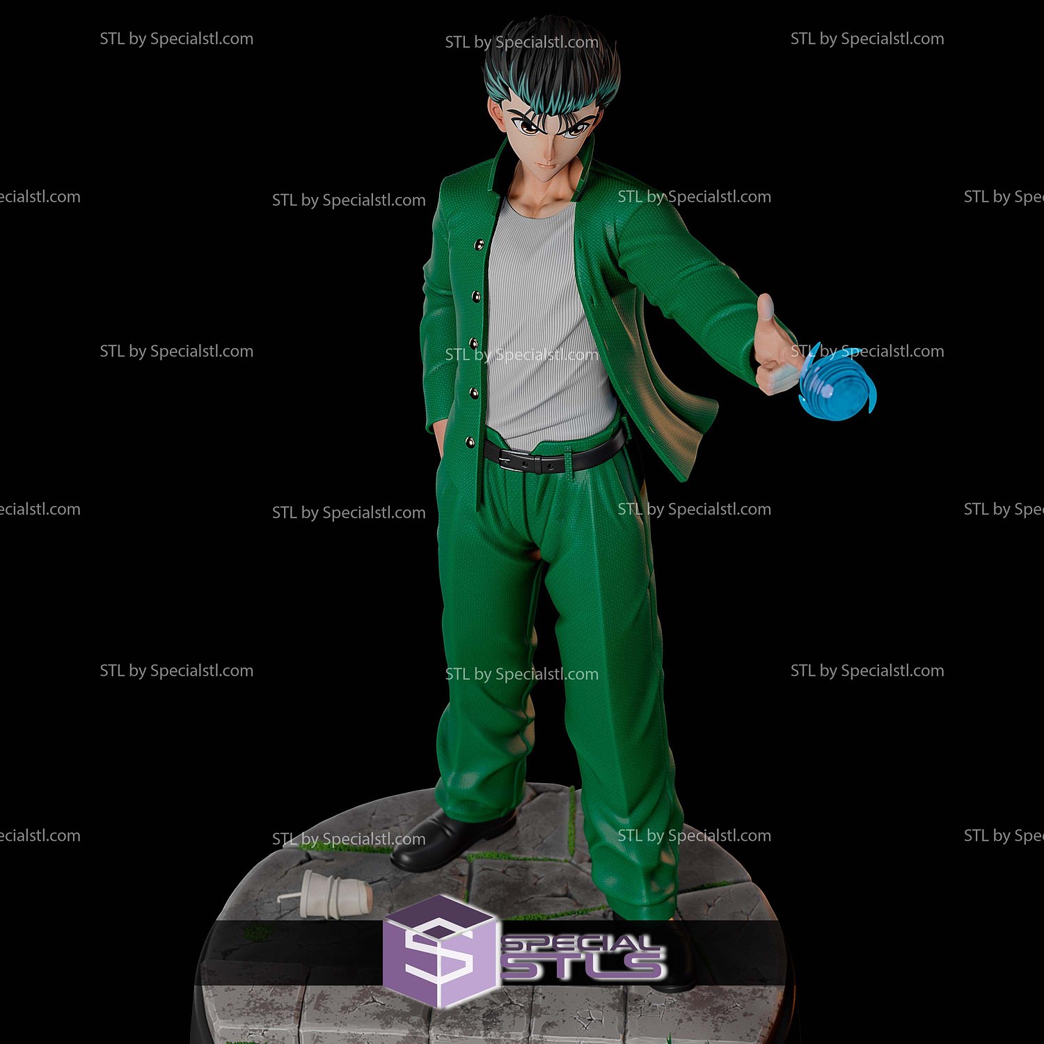 Yusuke Urameshi Yu Yu Hakusho STL Files 3D Model — view 4