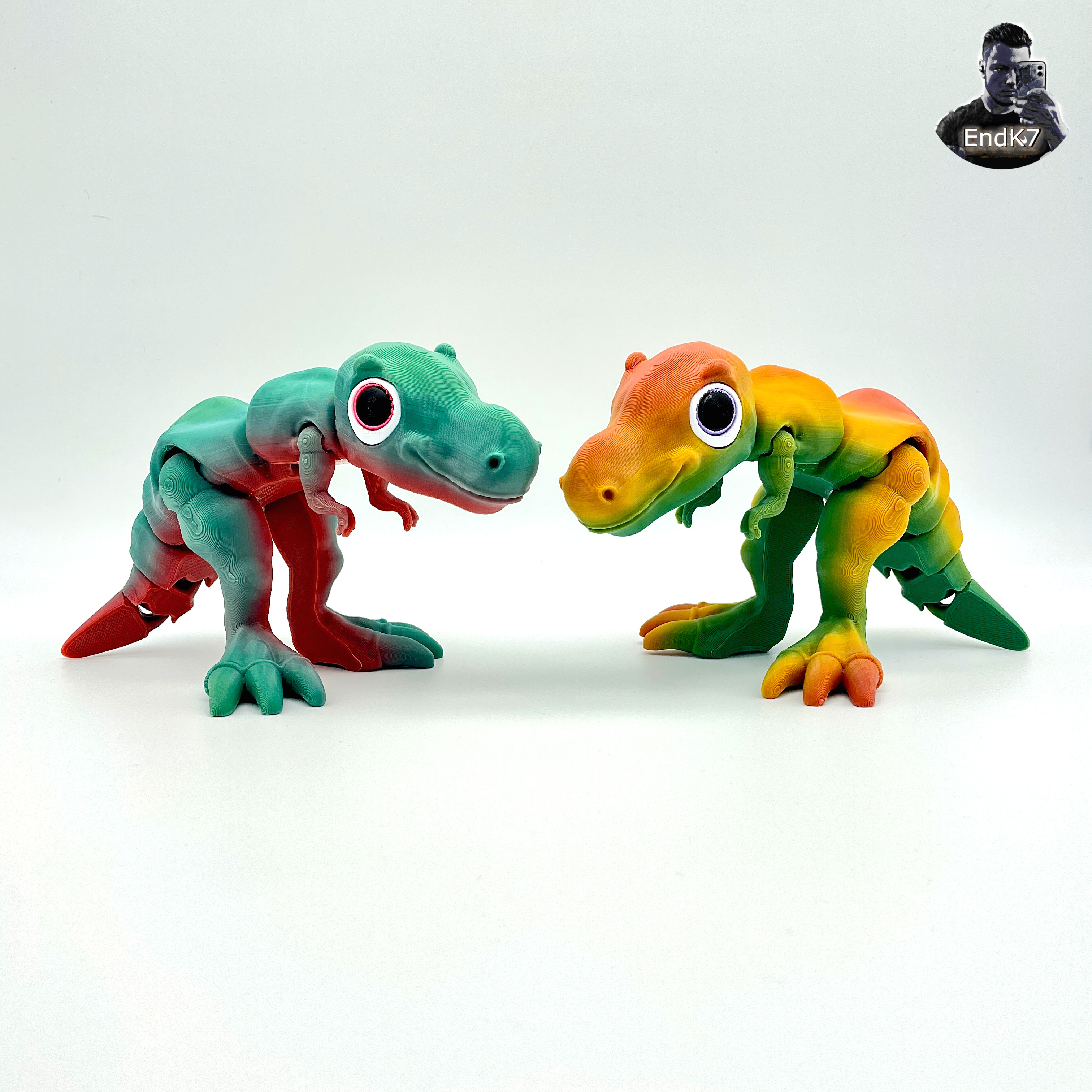 Cute T-Rex V2 - separated Eyes 3D STL Model