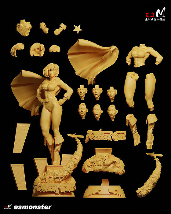 PowerGirl  by ES Monster 3D STL Model — view 2