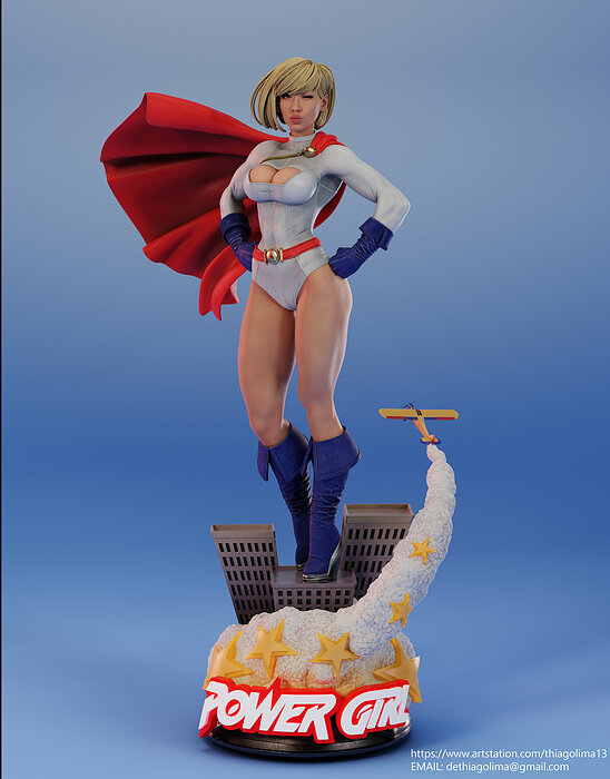 PowerGirl  by ES Monster 3D STL Model — view 3
