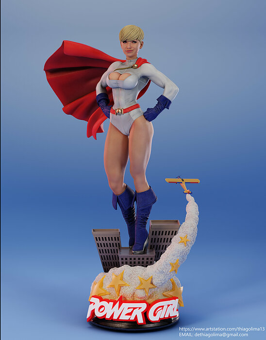 PowerGirl  by ES Monster 3D STL Model — view 7