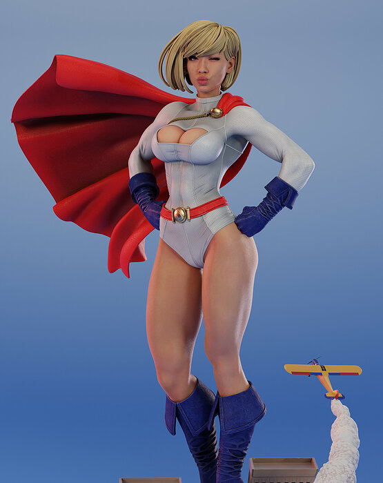 PowerGirl  by ES Monster 3D STL Model — view 8