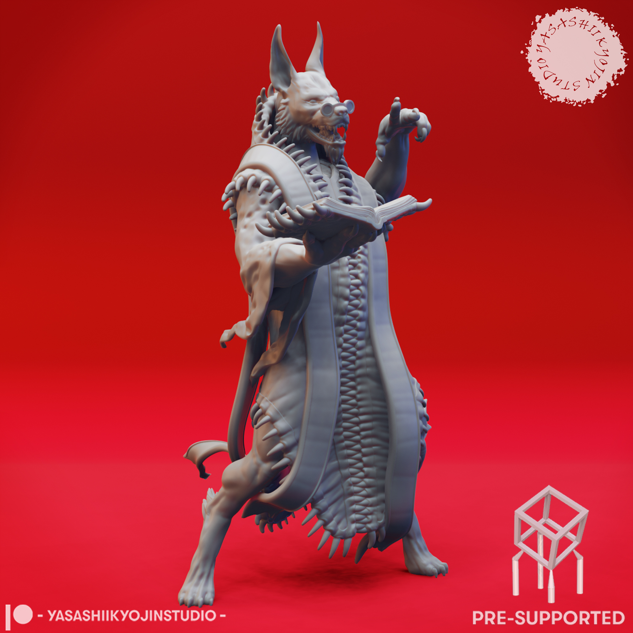 Arcanaloth Spell Caster - Tabletop Miniature (Pre-Supported) 3D STL Model — view 2