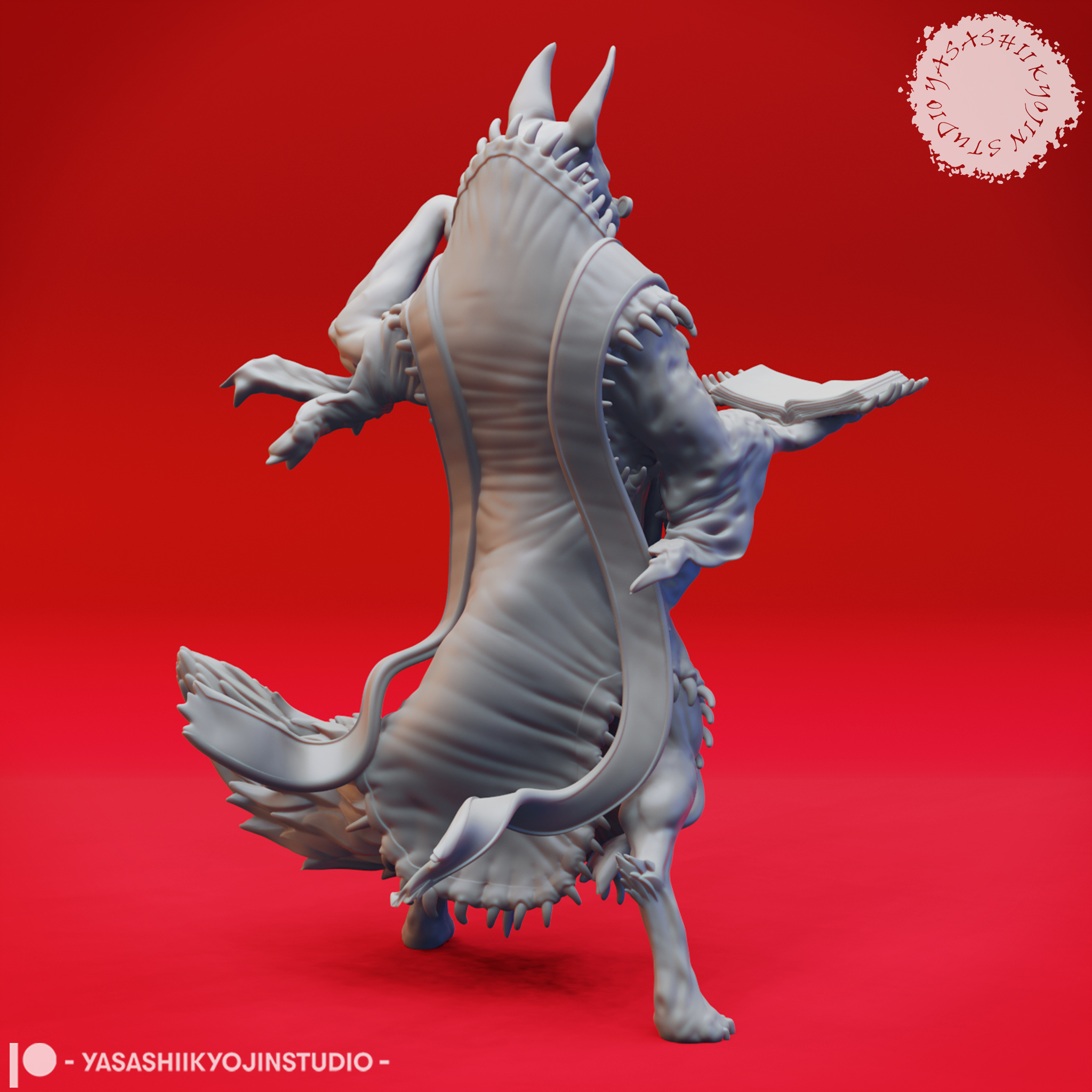 Arcanaloth Spell Caster - Tabletop Miniature (Pre-Supported) 3D STL Model — view 3