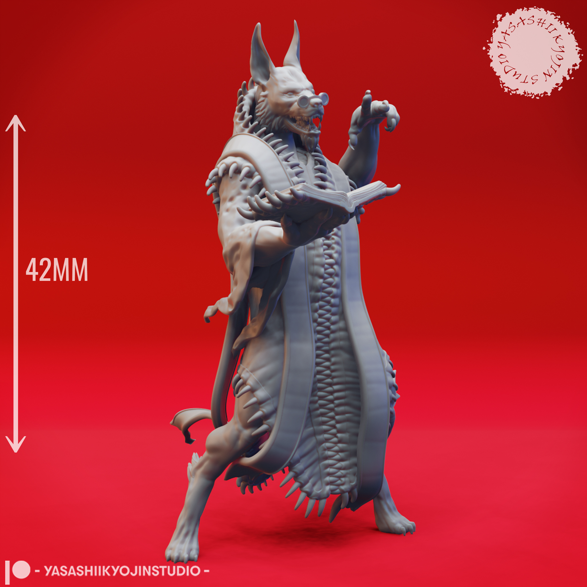 Arcanaloth Spell Caster - Tabletop Miniature (Pre-Supported) 3D STL Model — view 4