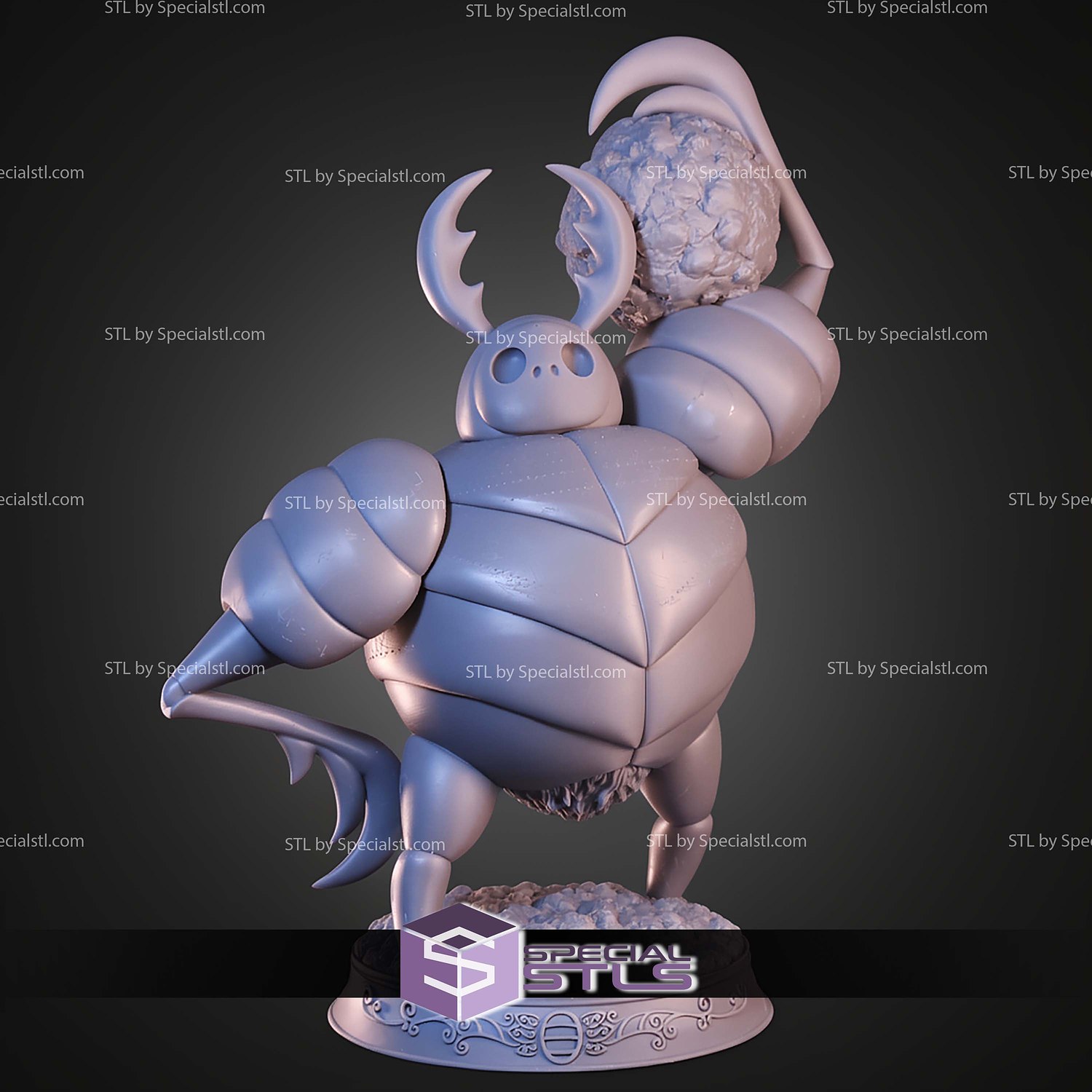 Dung Defender Hollow Knight 265mm STL Files 3D Model — view 3