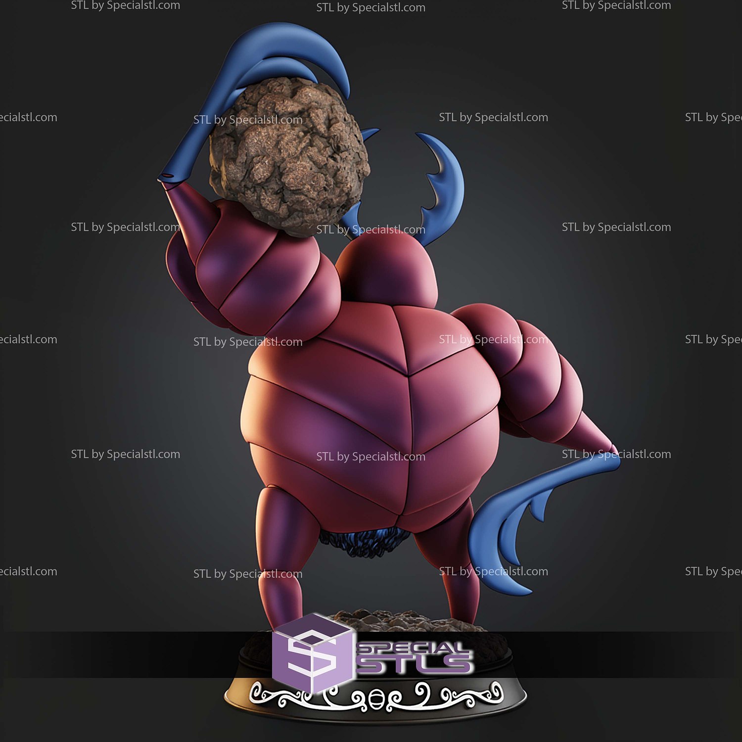 Dung Defender Hollow Knight 265mm STL Files 3D Model — view 6