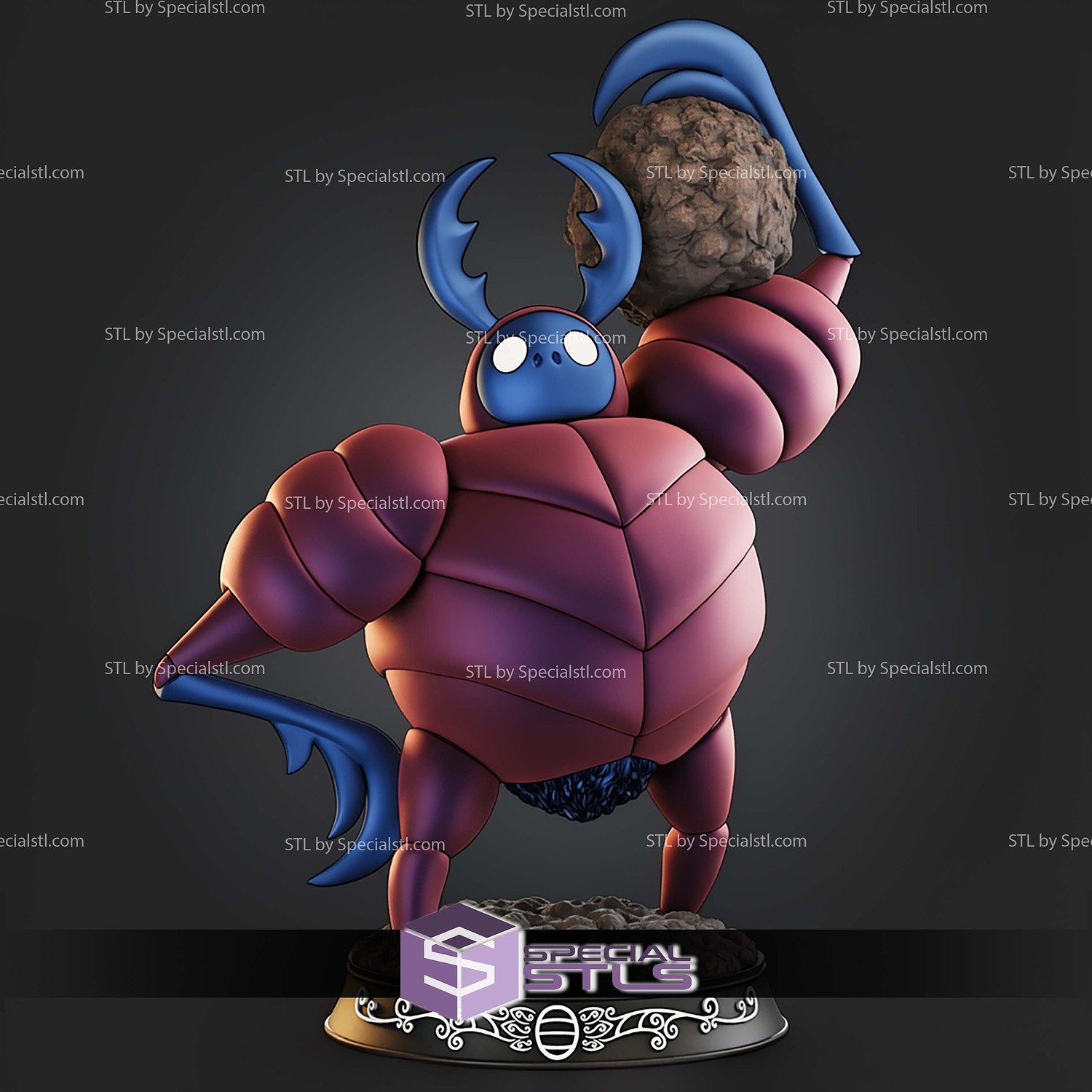 Dung Defender Hollow Knight 265mm STL Files 3D Model — view 7