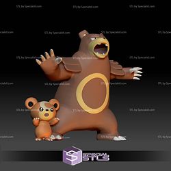 Pokemon STL Collection Teddiursa Ursaring 3D Model