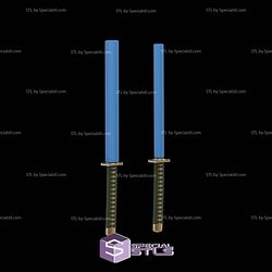 Cosplay STL Files Pool Noodle Sword Aizen 3D Model