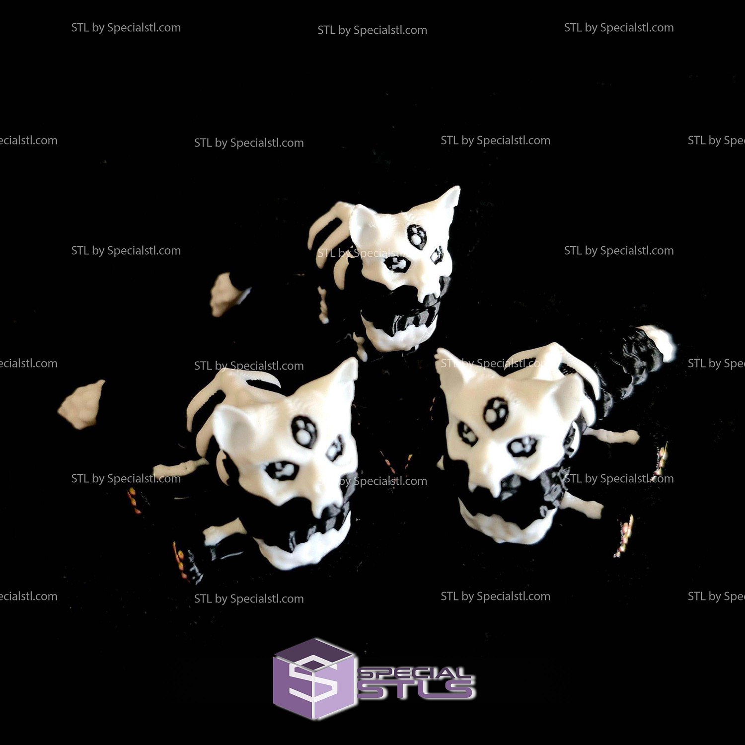 Super Basic STL Maine Coon Skull Cat 3D Model — view 4