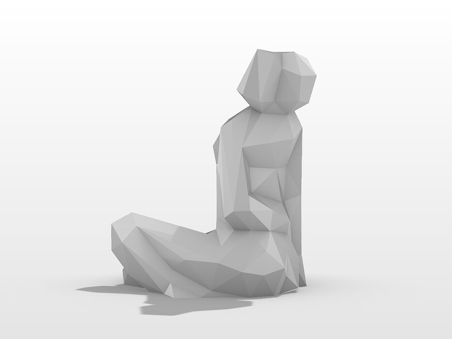 women pose 3D 3DS Model — view 2