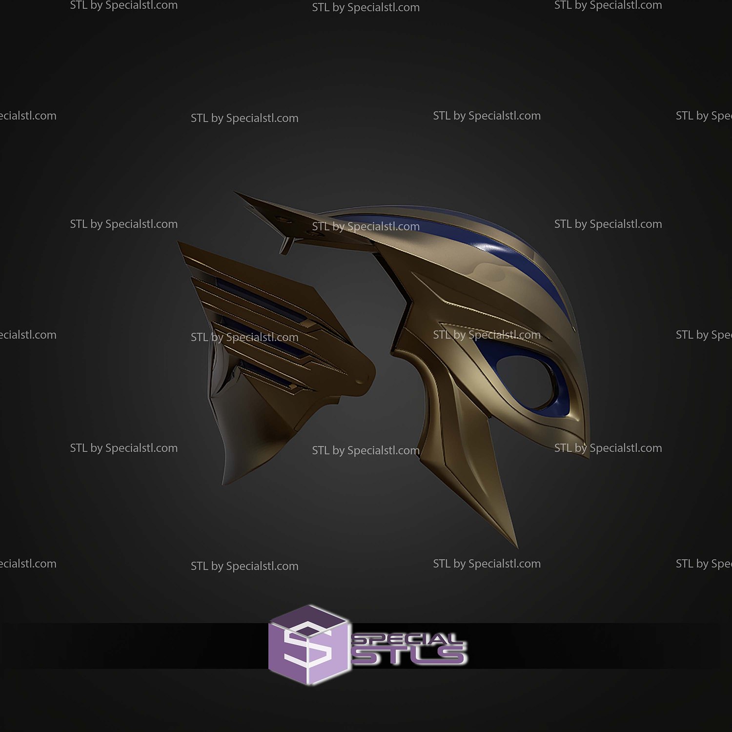 Cosplay STL Files Hawkgirl Helmet 3D Model — view 2