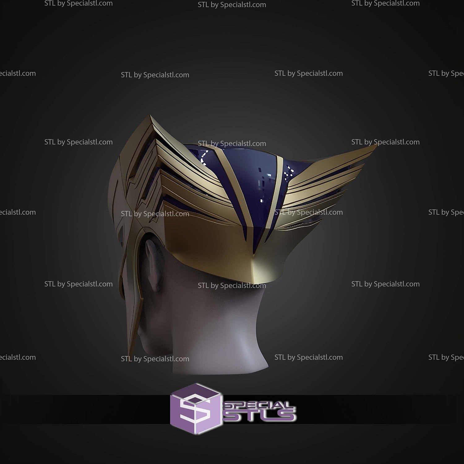 Cosplay STL Files Hawkgirl Helmet 3D Model — view 4