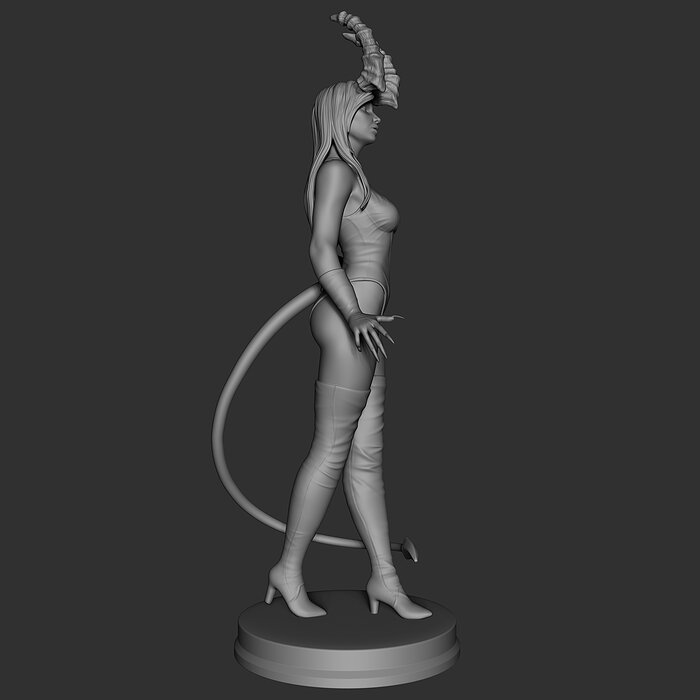 Demon Lady 3D Print Model 25cm ZTL Model — view 6
