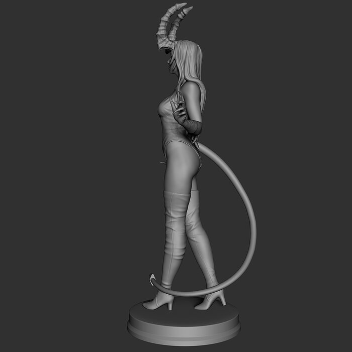 Demon Lady 3D Print Model 25cm ZTL Model — view 8