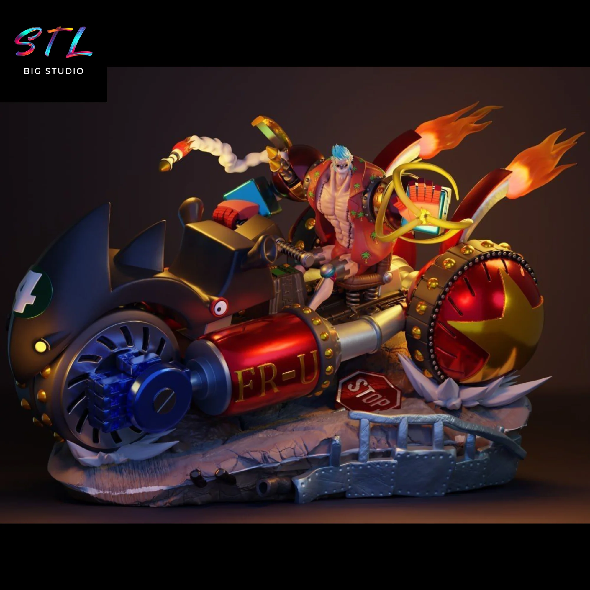 Franky STL | 3D Printable Figure | One Piece Model