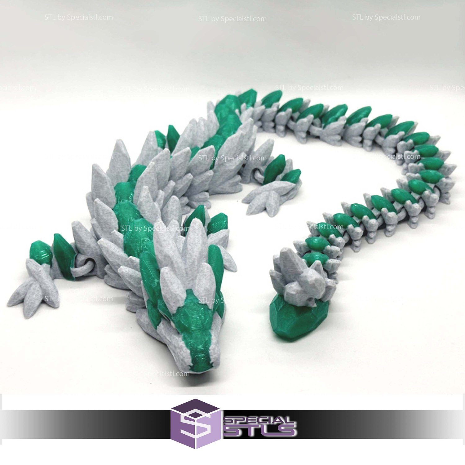 Super Basic STL Flexi Gemstone Dragon 3D Model — view 2