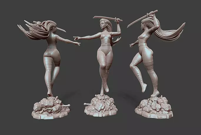 Psylocke Pose 3 3D ZTL Model
