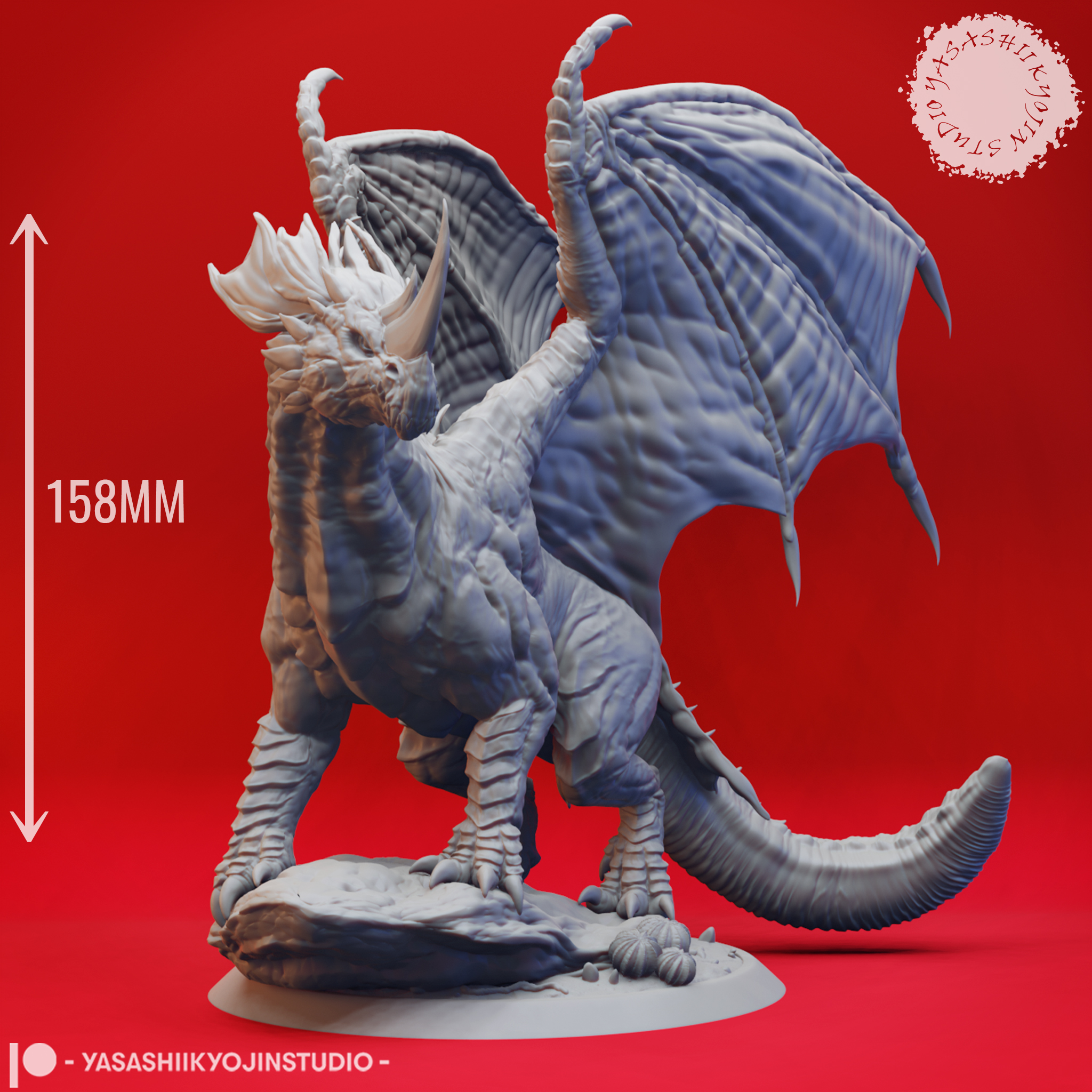 Adult Blue Dragon - Tabletop Miniature (Pre-Supported) 3D STL Model — view 1