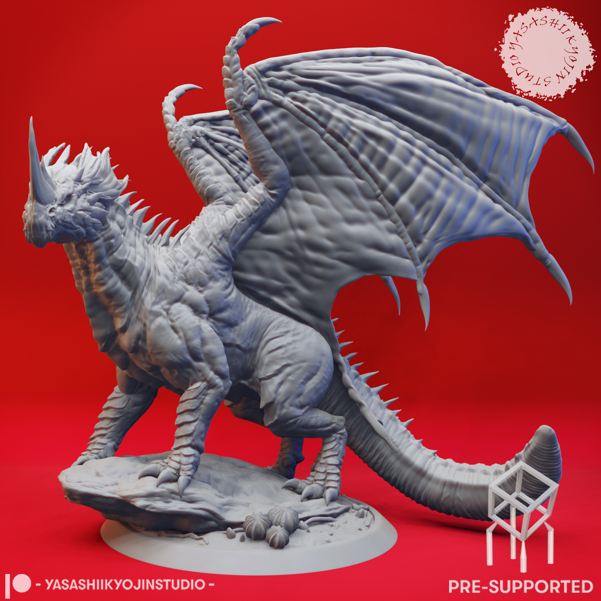 Adult Blue Dragon - Tabletop Miniature (Pre-Supported) 3D STL Model — view 2